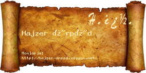 Hajzer Árpád névjegykártya