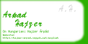 arpad hajzer business card